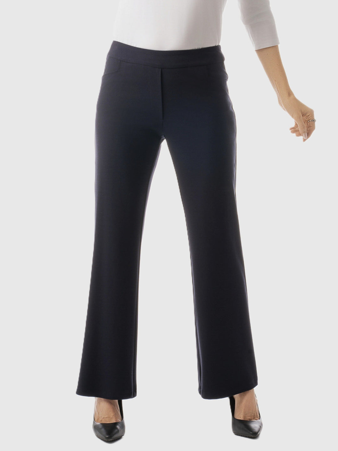 Black Comfortably Refined Straight Leg Pant