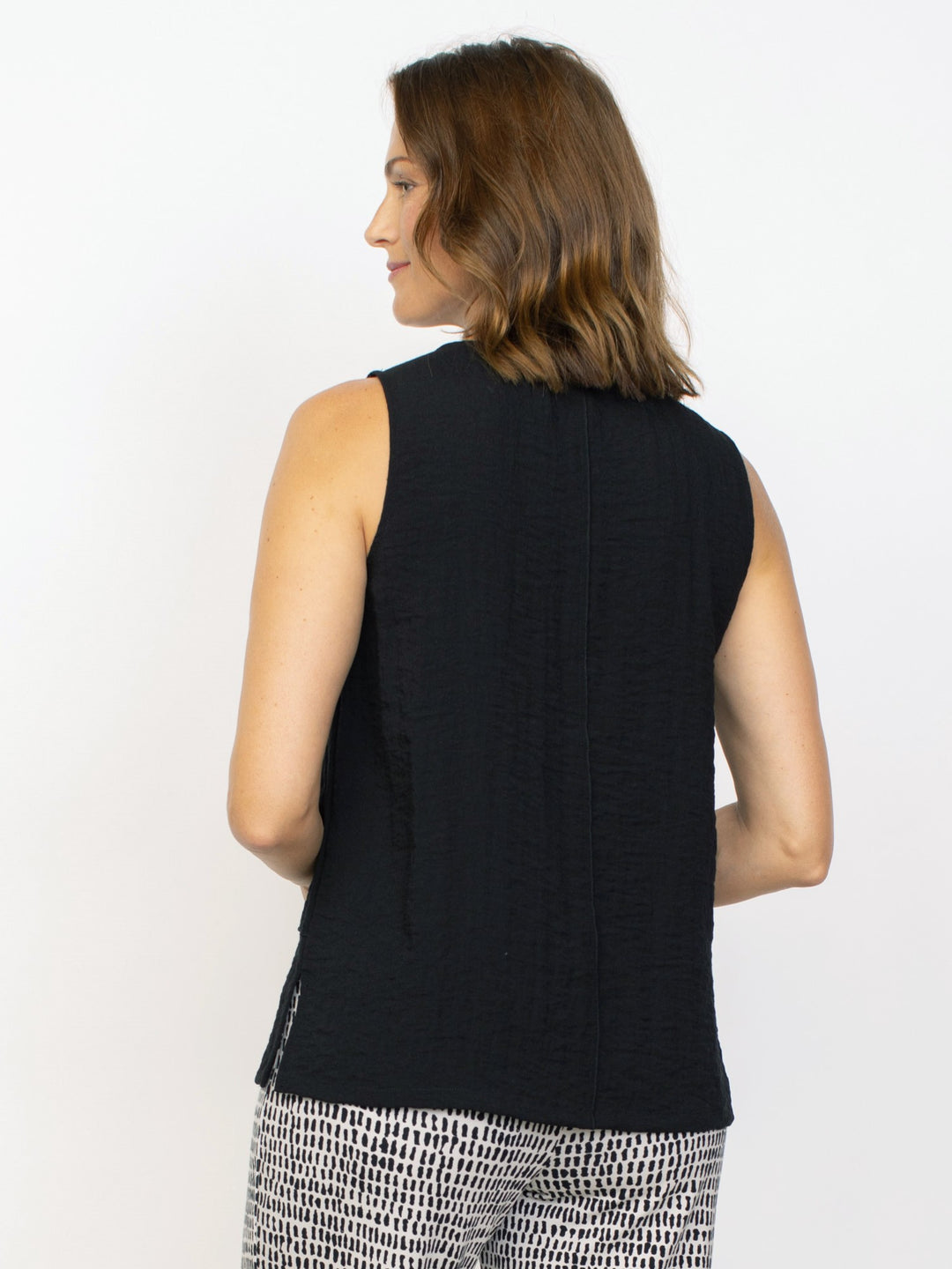 Black Pieced Tunic Tank Top