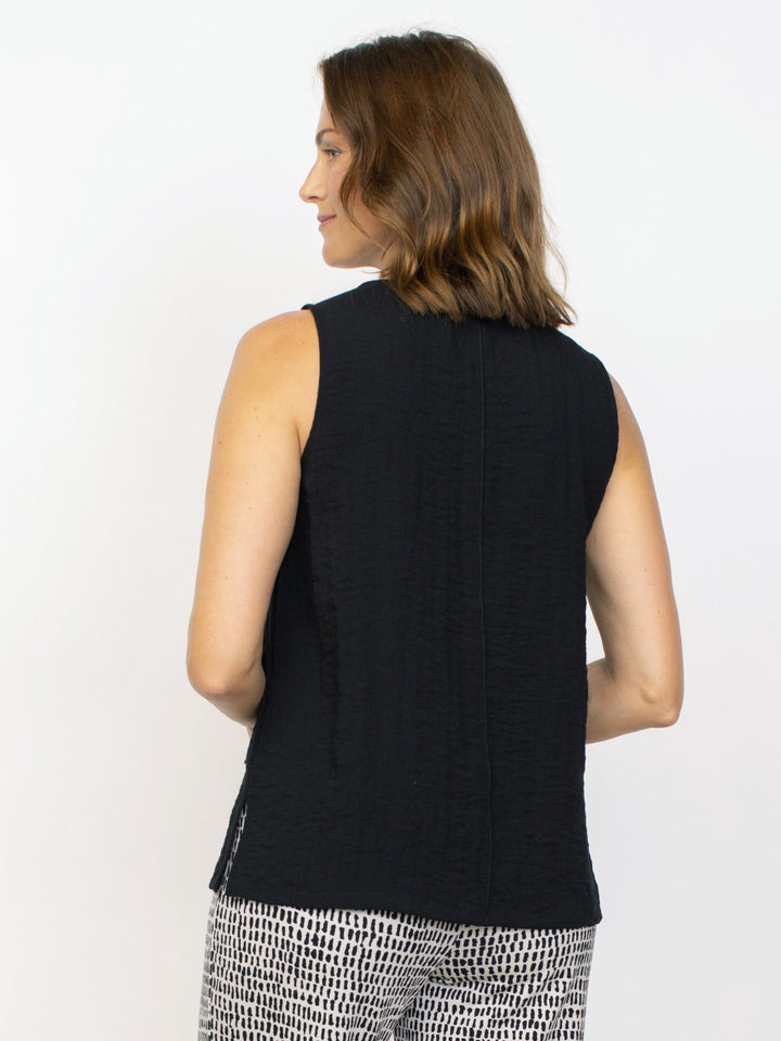 Black Pieced Tunic Tank Top