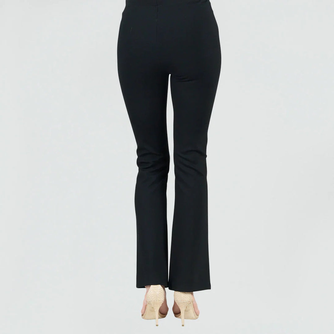 Black Ponte Front Slit Pant