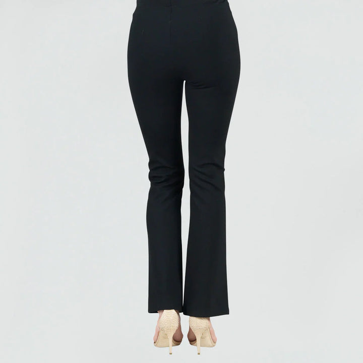 Black Ponte Front Slit Pant