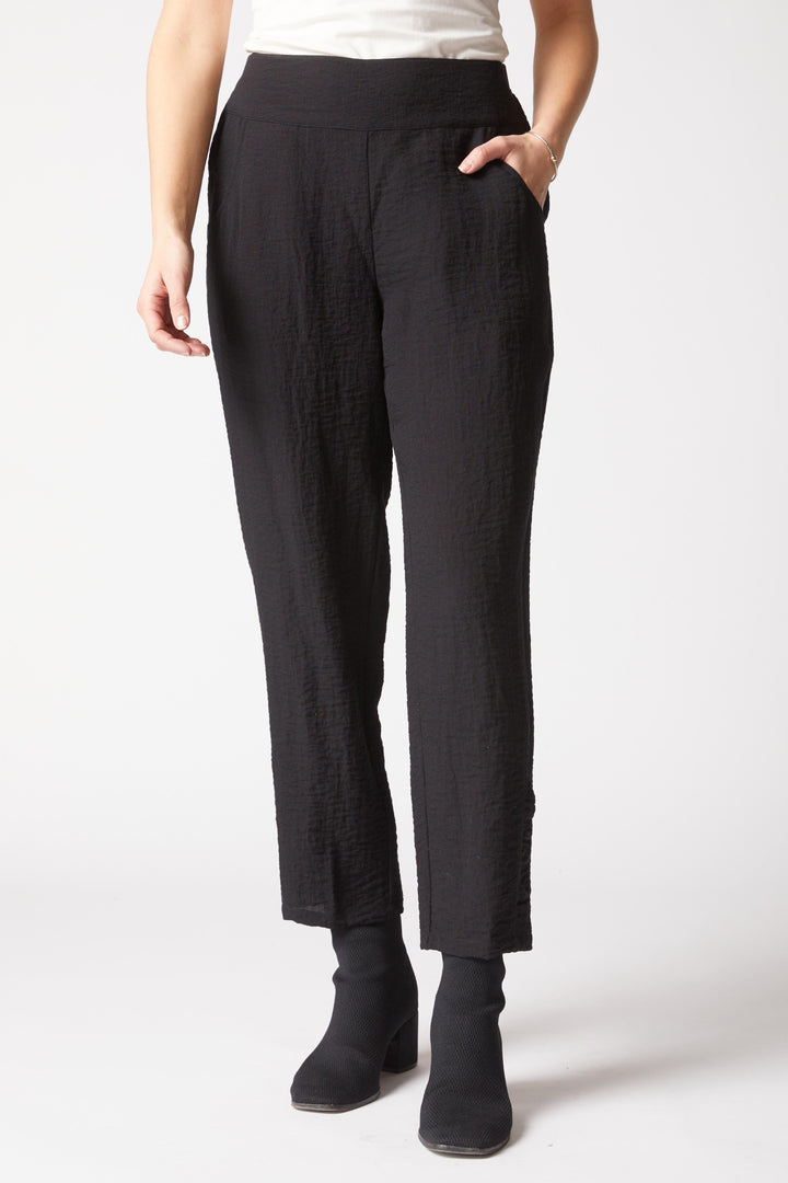 Black Ruched Ankle Pant