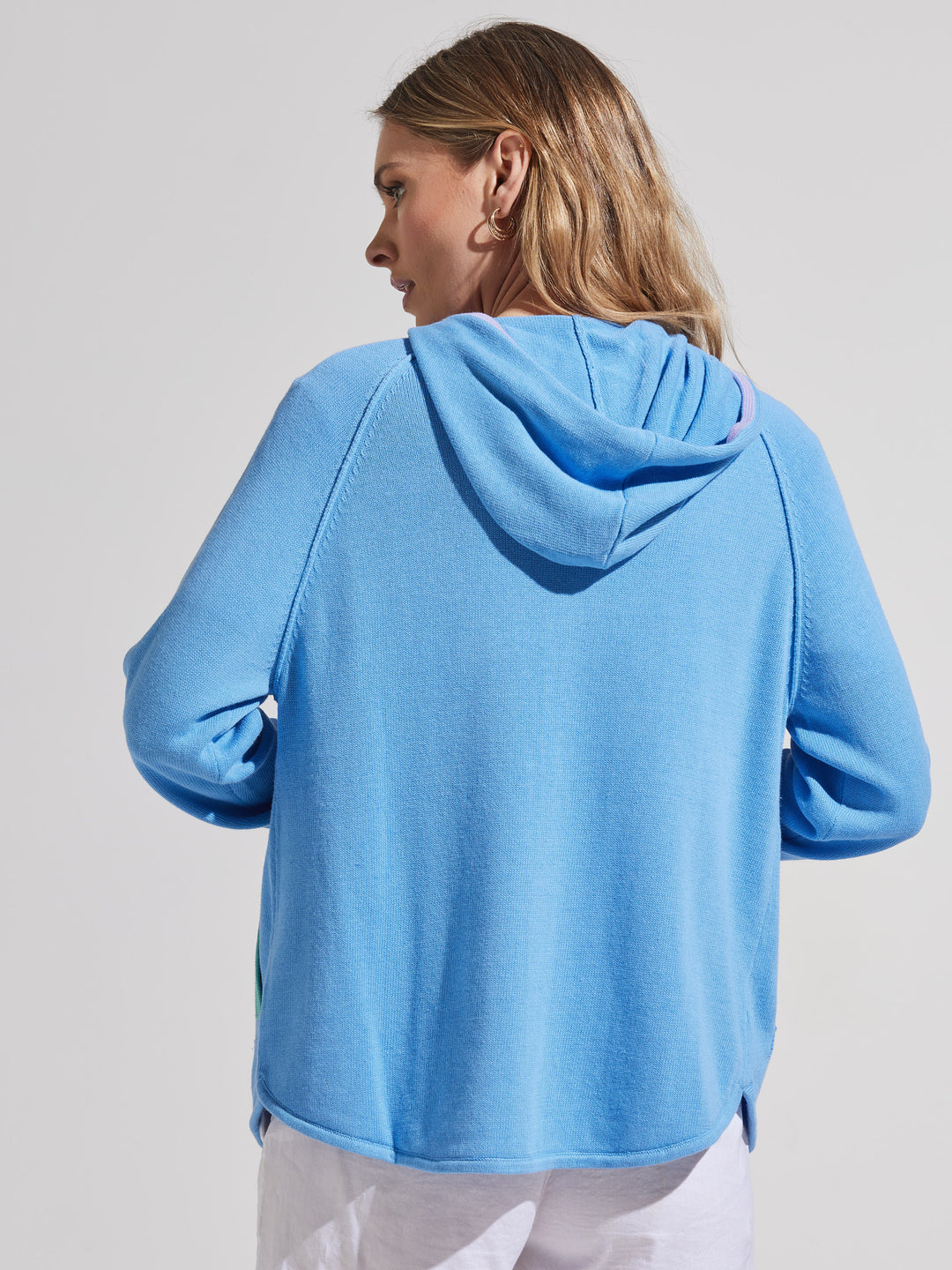 Blue Chunky Cotton Hoodie