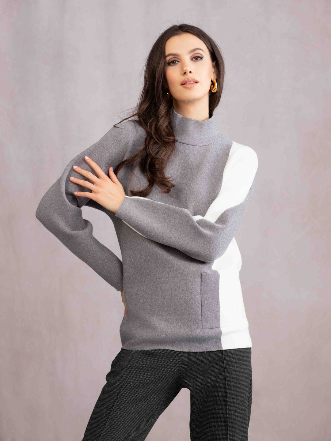 Chic Colour Blocked Sweater