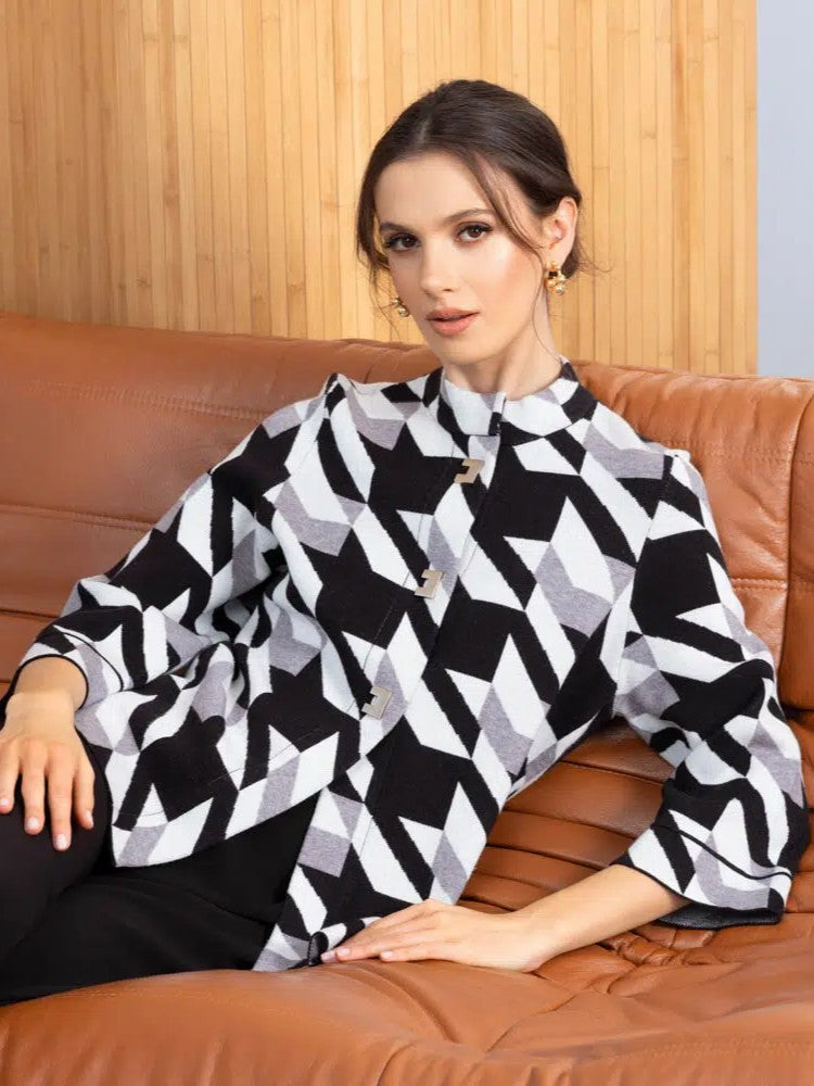 Classy Houndstooth Cardigan