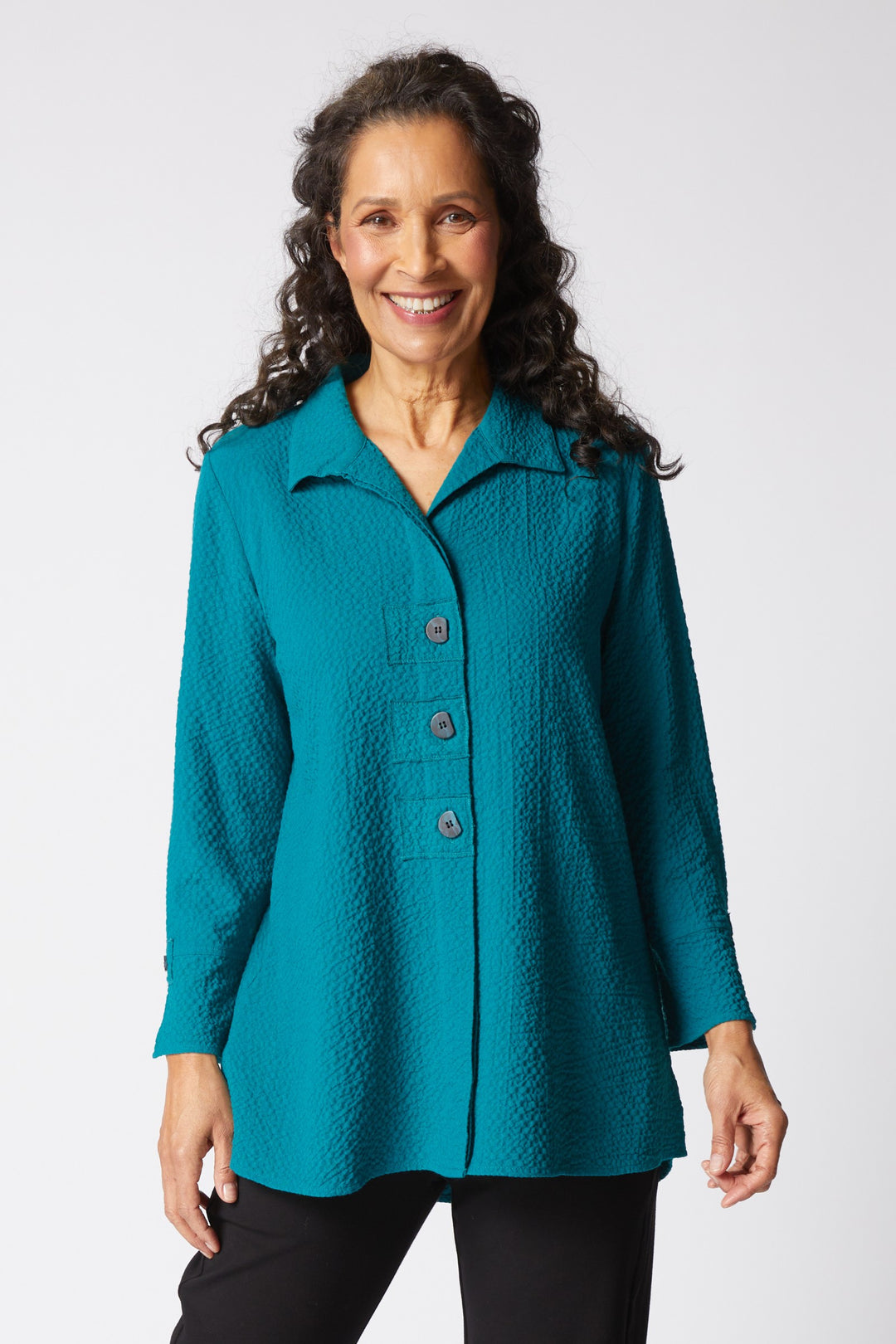 Crinkle Crepe Everglade Patch Pocket Tunic