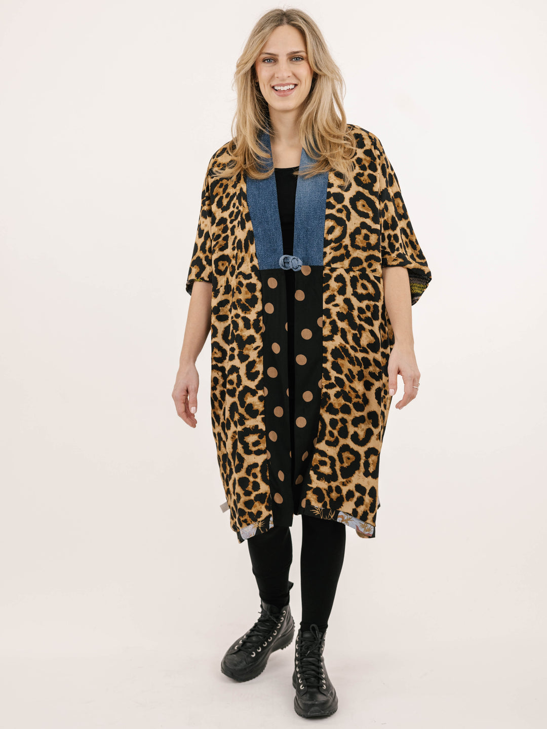 Explore Reversible Denim Detail Kimono
