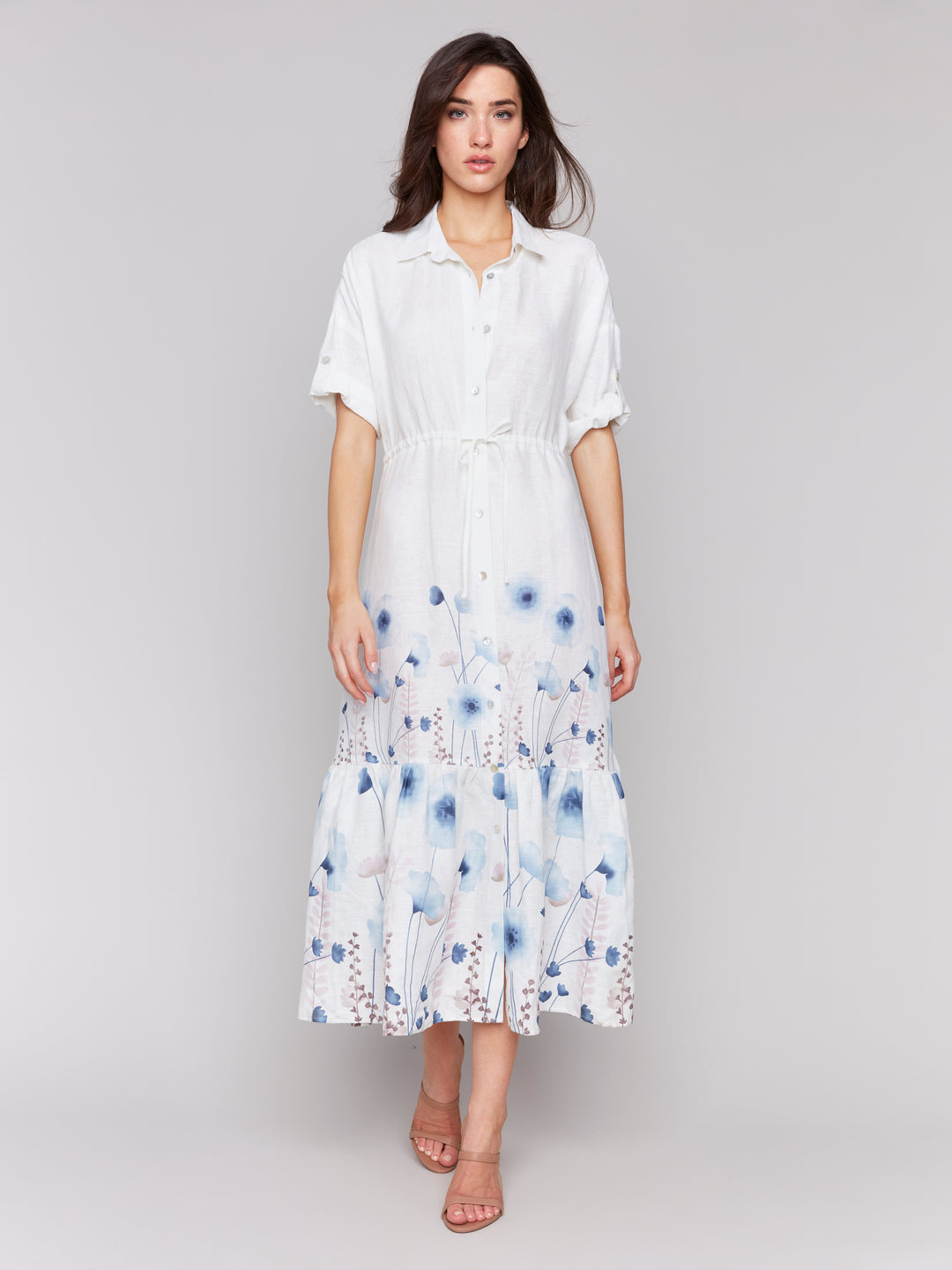 Field Flowers Print Duster Maxi Dress