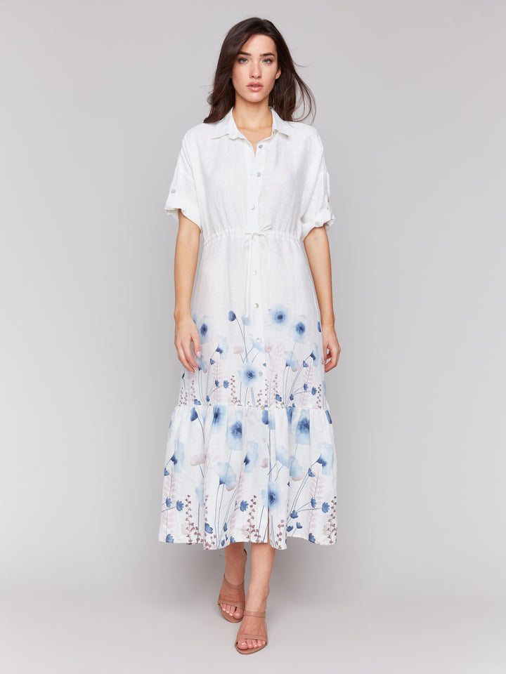 Field Flowers Print Duster Maxi Dress