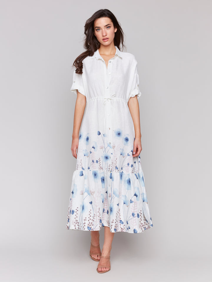 Field Flowers Print Duster Maxi Dress