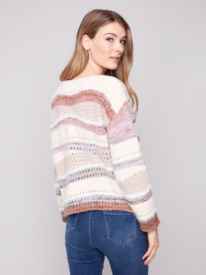 Fig Patchwork Drop Shoulder Sweater