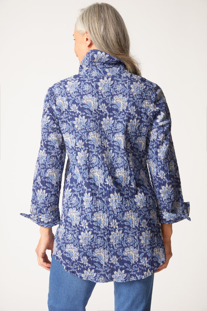 Floral Block Print Ink Floral Shaped Shirt