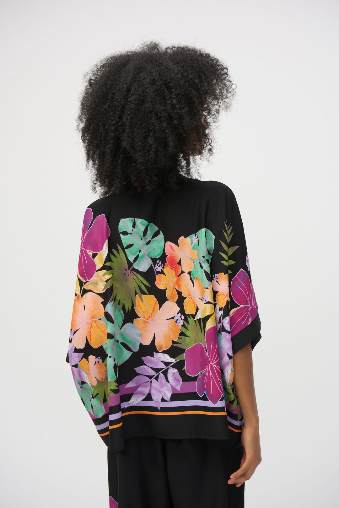 Floral Print V-Neck Boxy Top