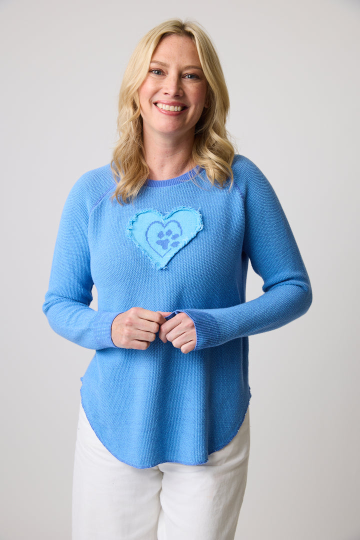 Forget Me Not Paw Print Sweater