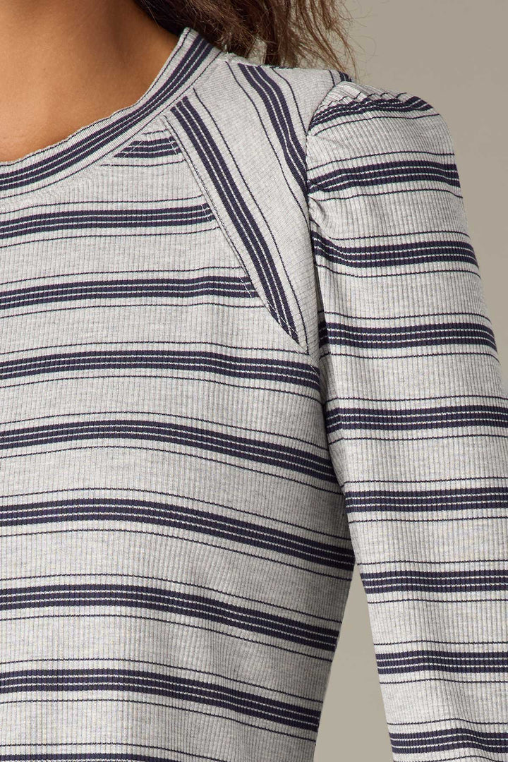 Grey & Navy Striped Top