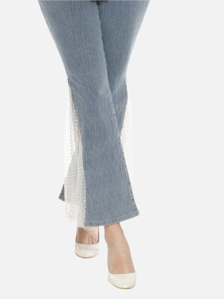 Hayley Pearl Insert Flare Jean
