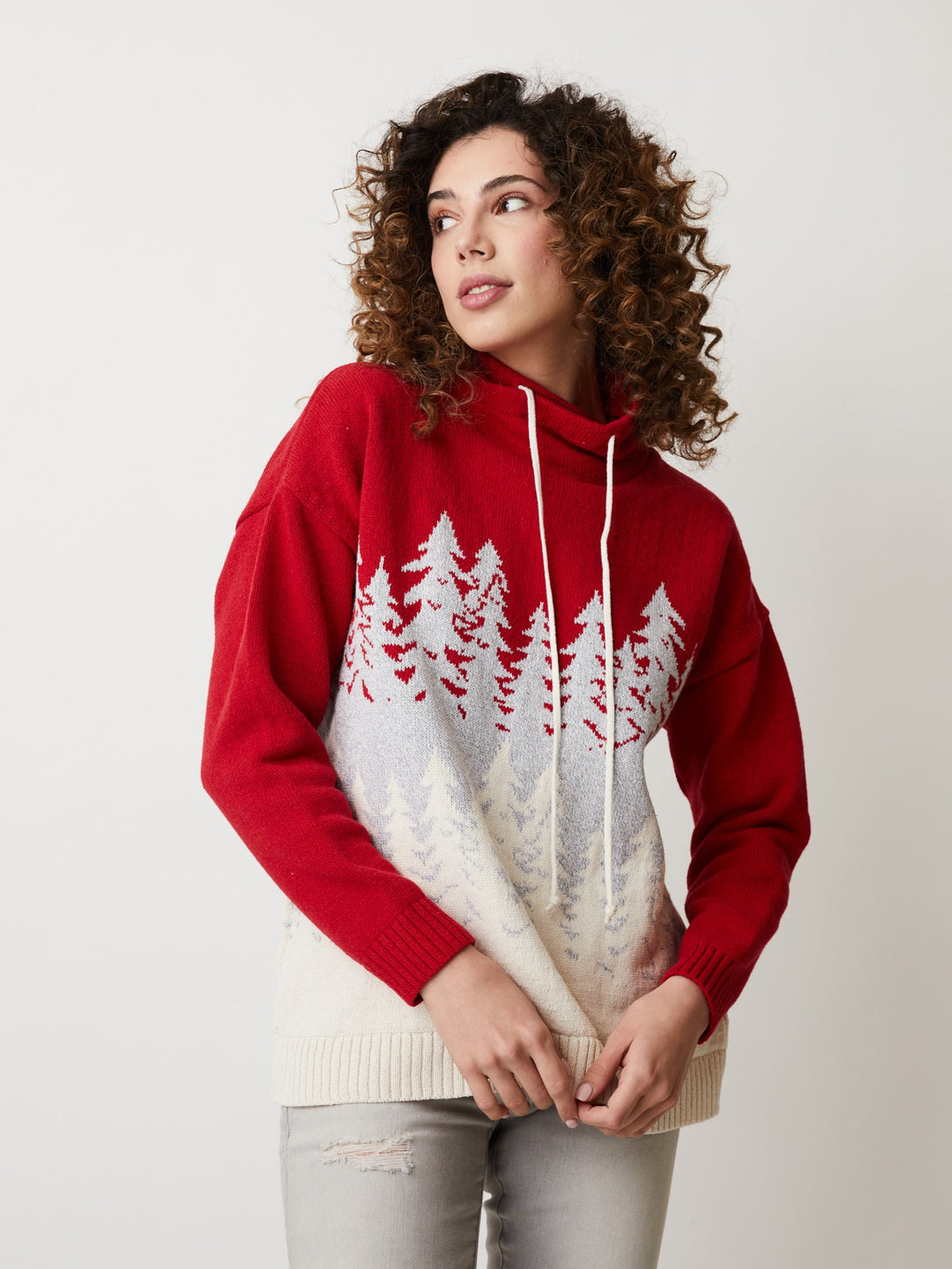 Holiday Red Thalia Tree Sweater