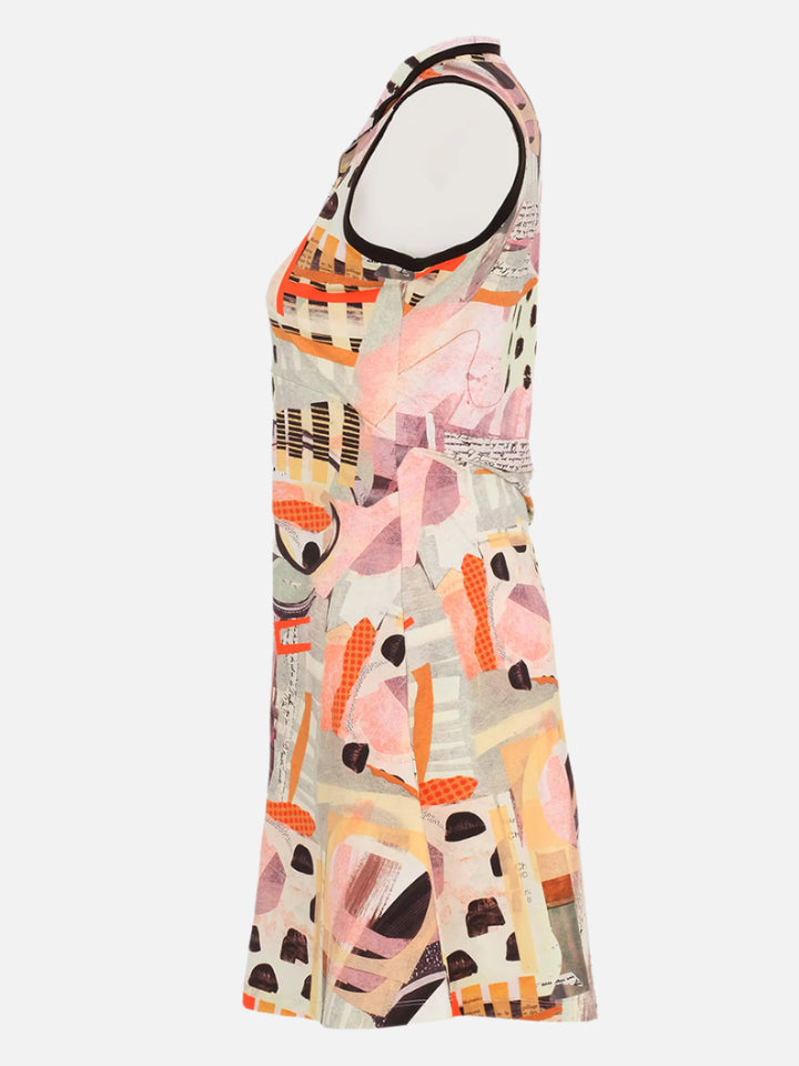 Instamatic Print Zip V-Neck Dress