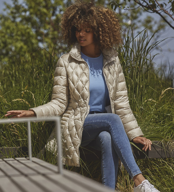 June Diamond Quilted Lightweight Down Jacket