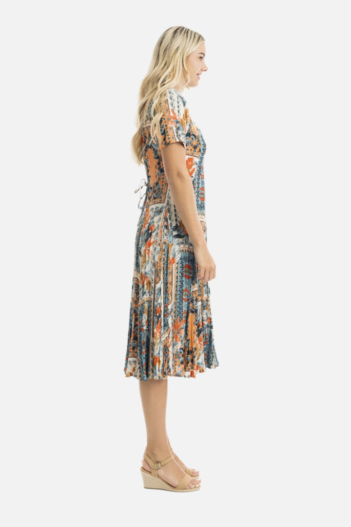 Kauai Short Sleeve Godet Dress
