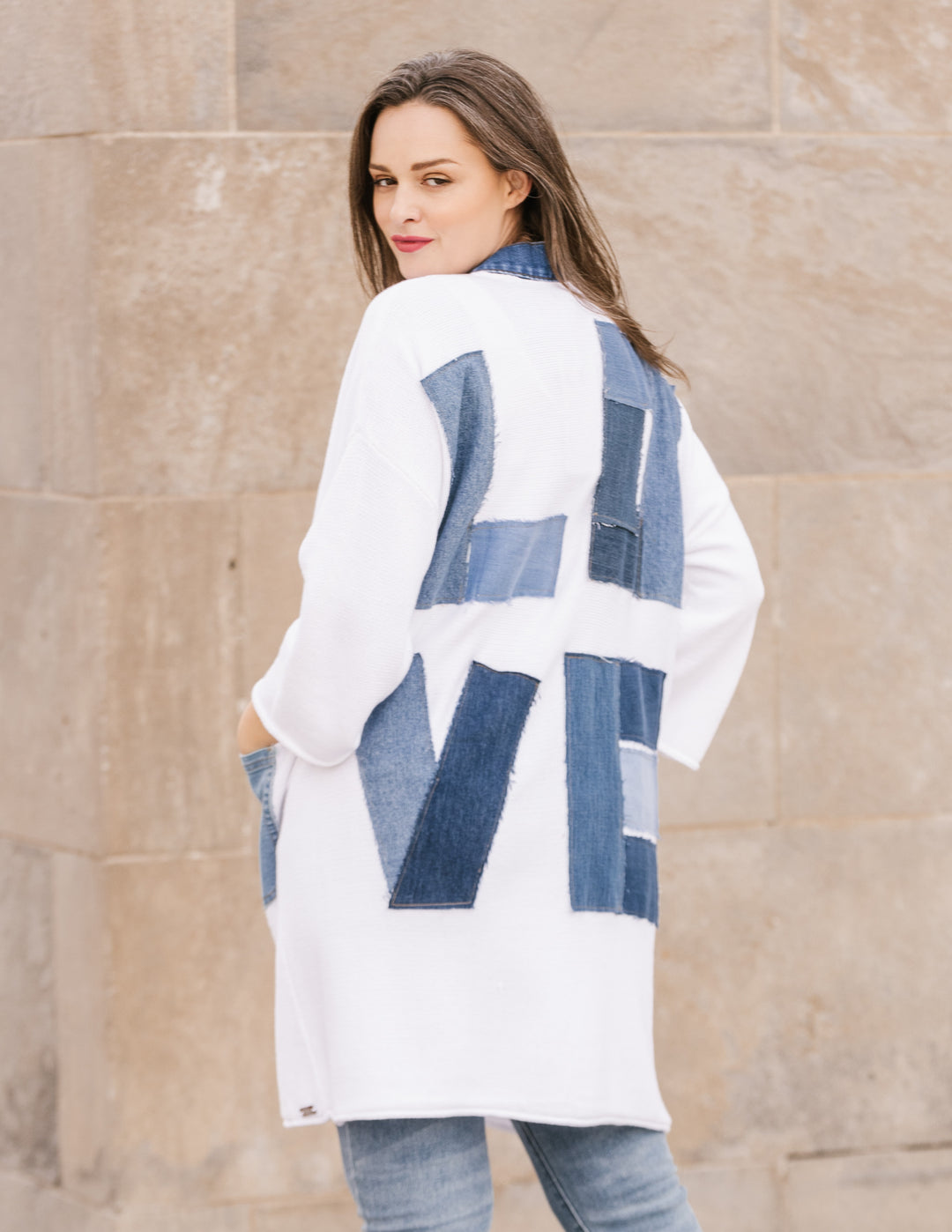 LOVE Denim Detail Cardigan