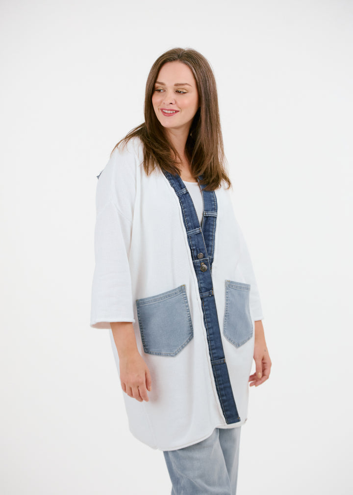 LOVE Denim Detail Cardigan