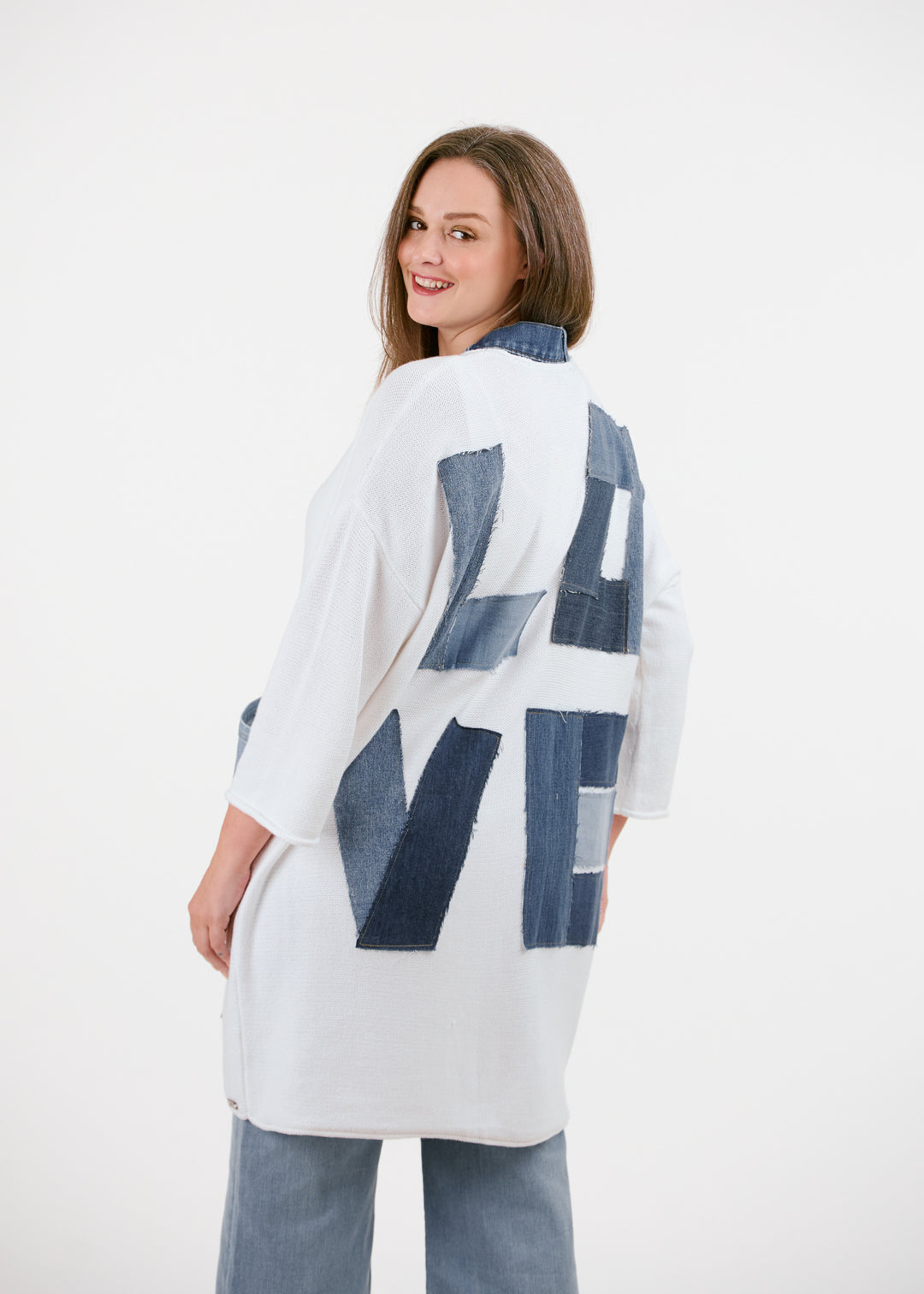 LOVE Denim Detail Cardigan