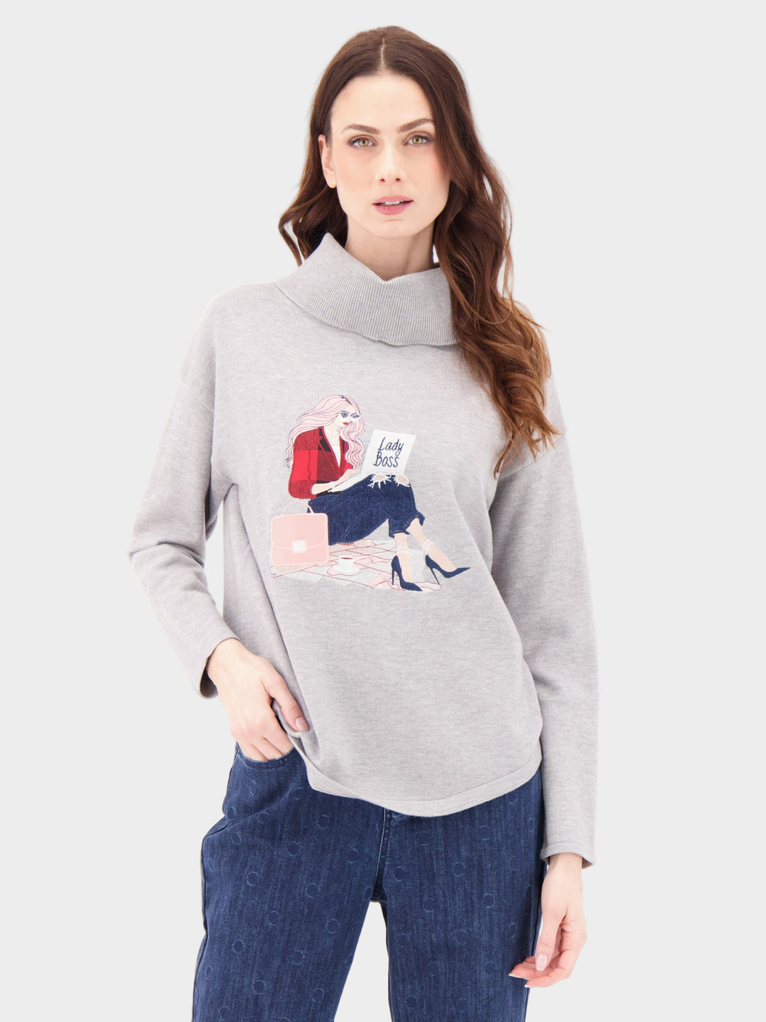 Lady Boss Cowl Neck Sweater