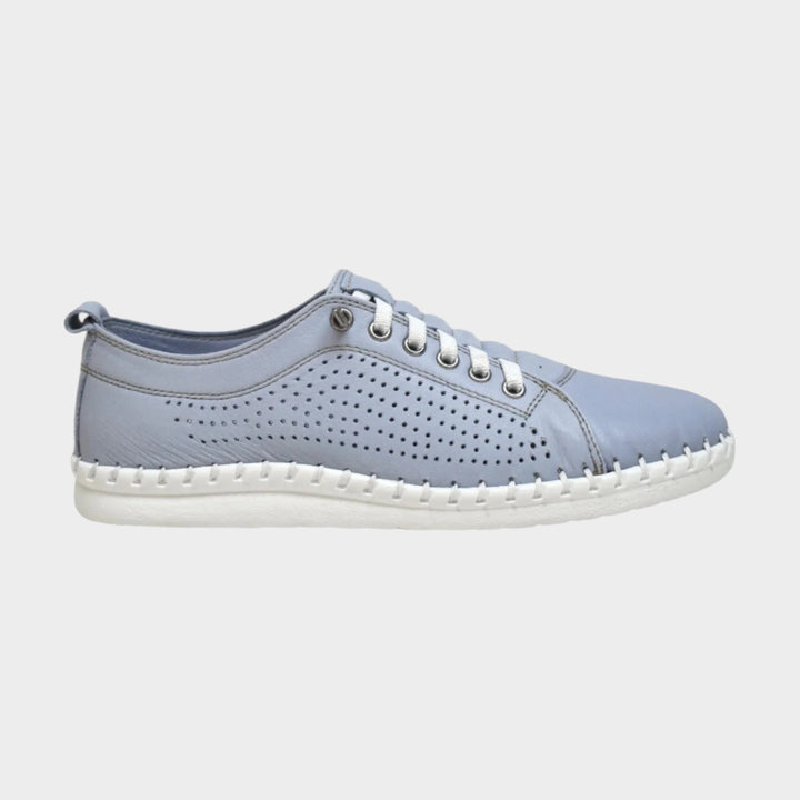Light Blue Leora Leather Sneaker