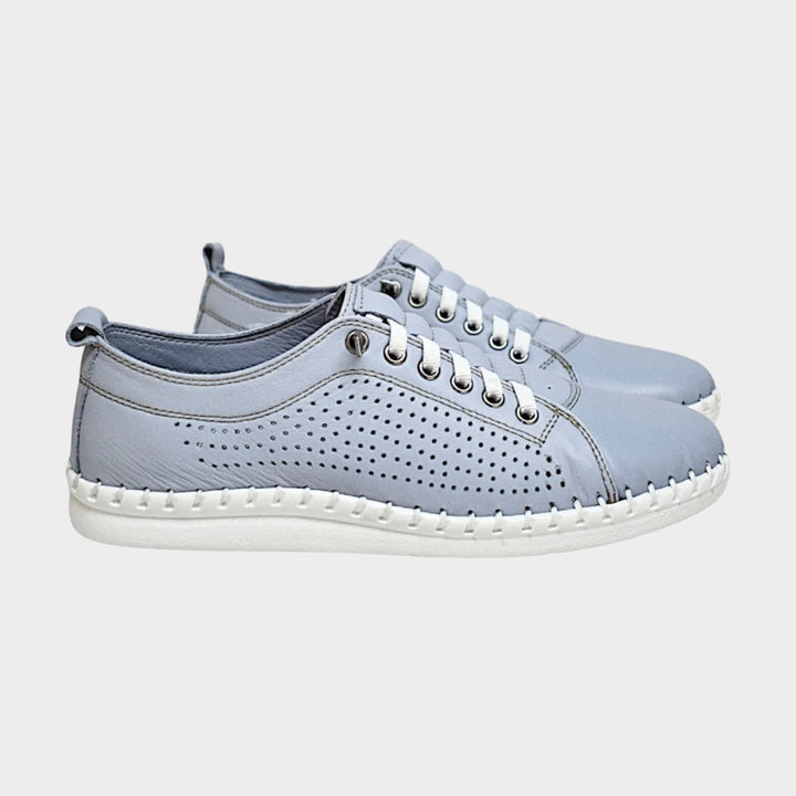 Light Blue Leora Leather Sneaker