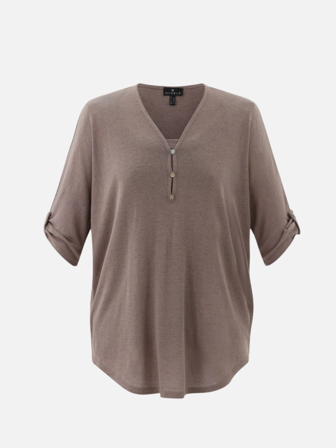 Lightweight Three Button Top With Cami