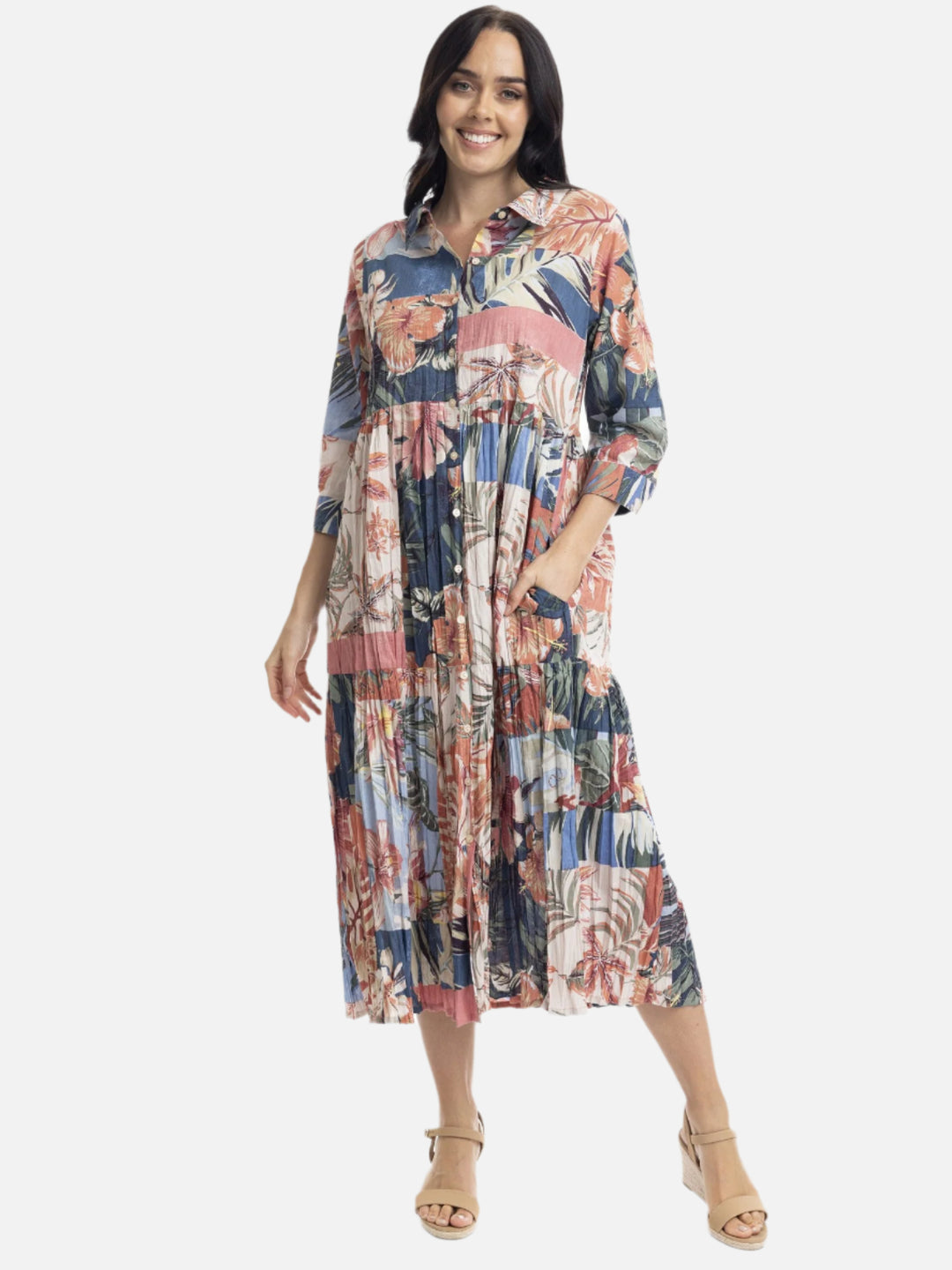 Luzon Tiered Shirt Dress