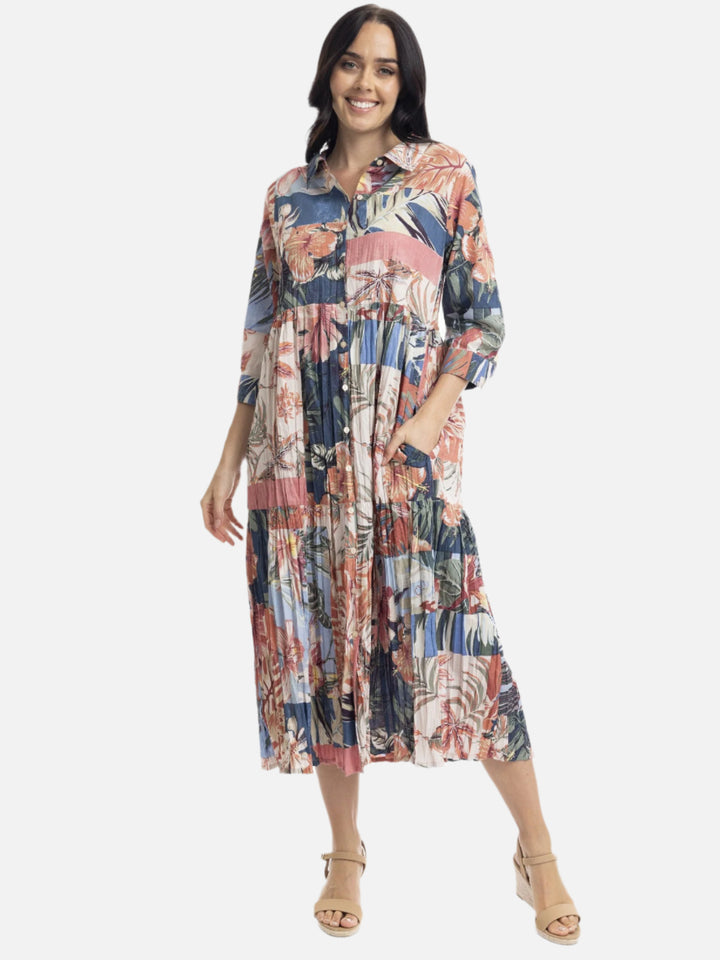 Luzon Tiered Shirt Dress