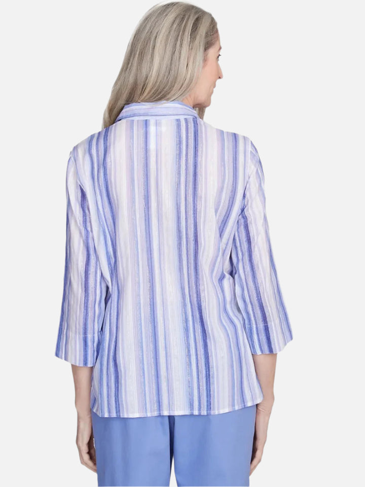 Mitered Iris Button Up Top