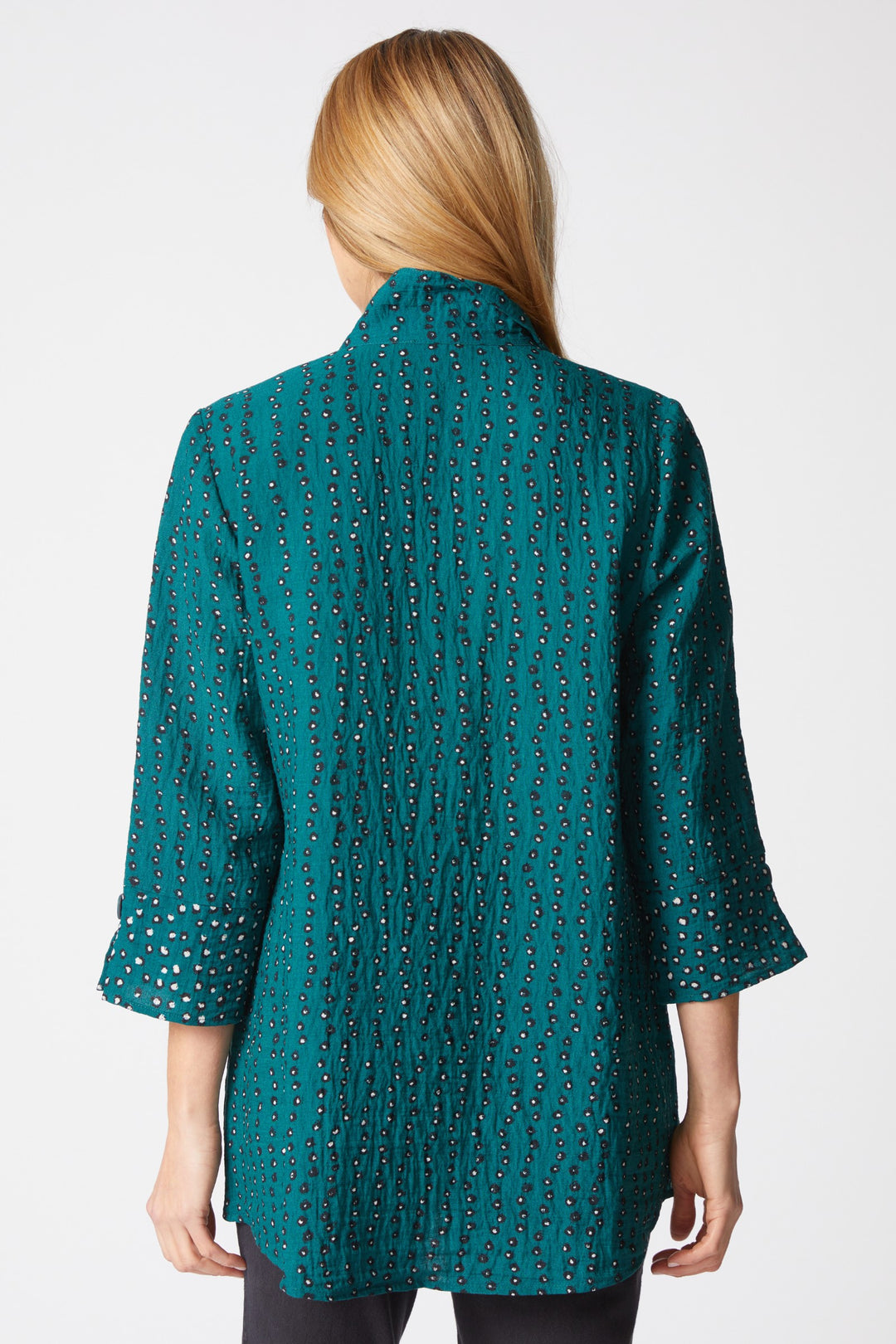 Mixed Dot Juniper Hidden Placket Shirt