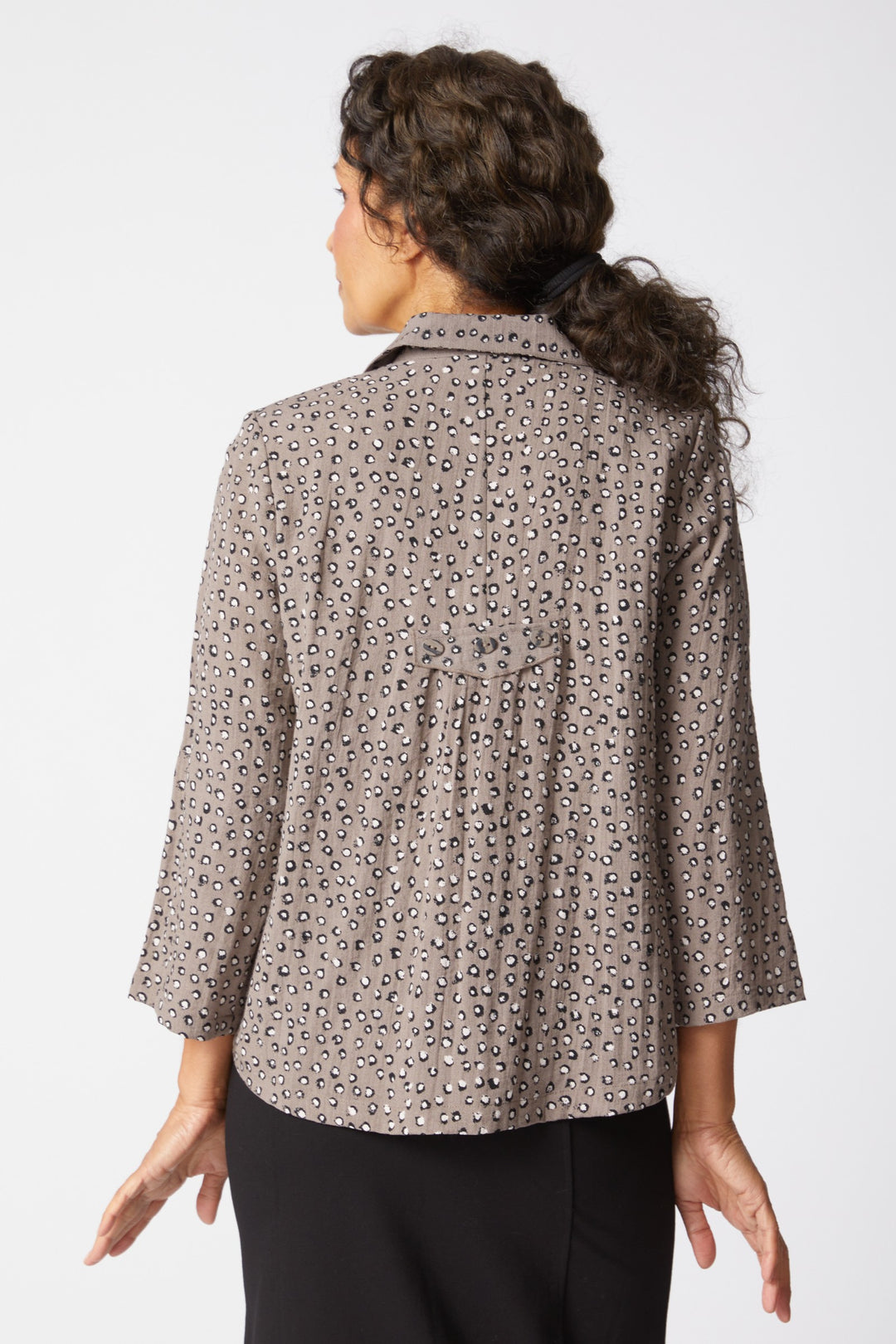 Mixed Dot Truffle Pleat Back Jacket