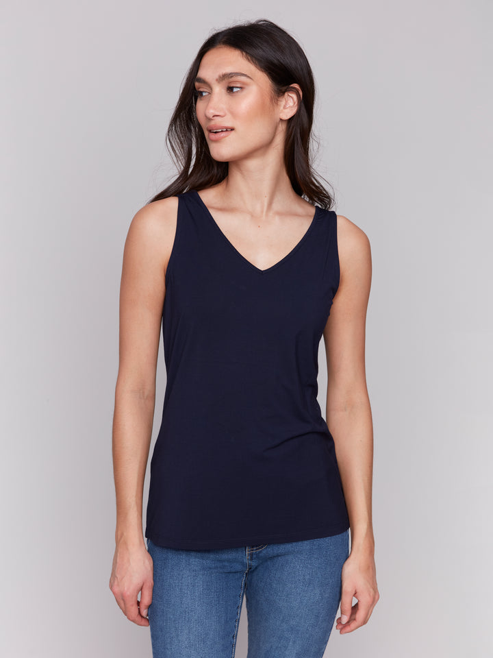 Navy Reversible Bamboo Cami