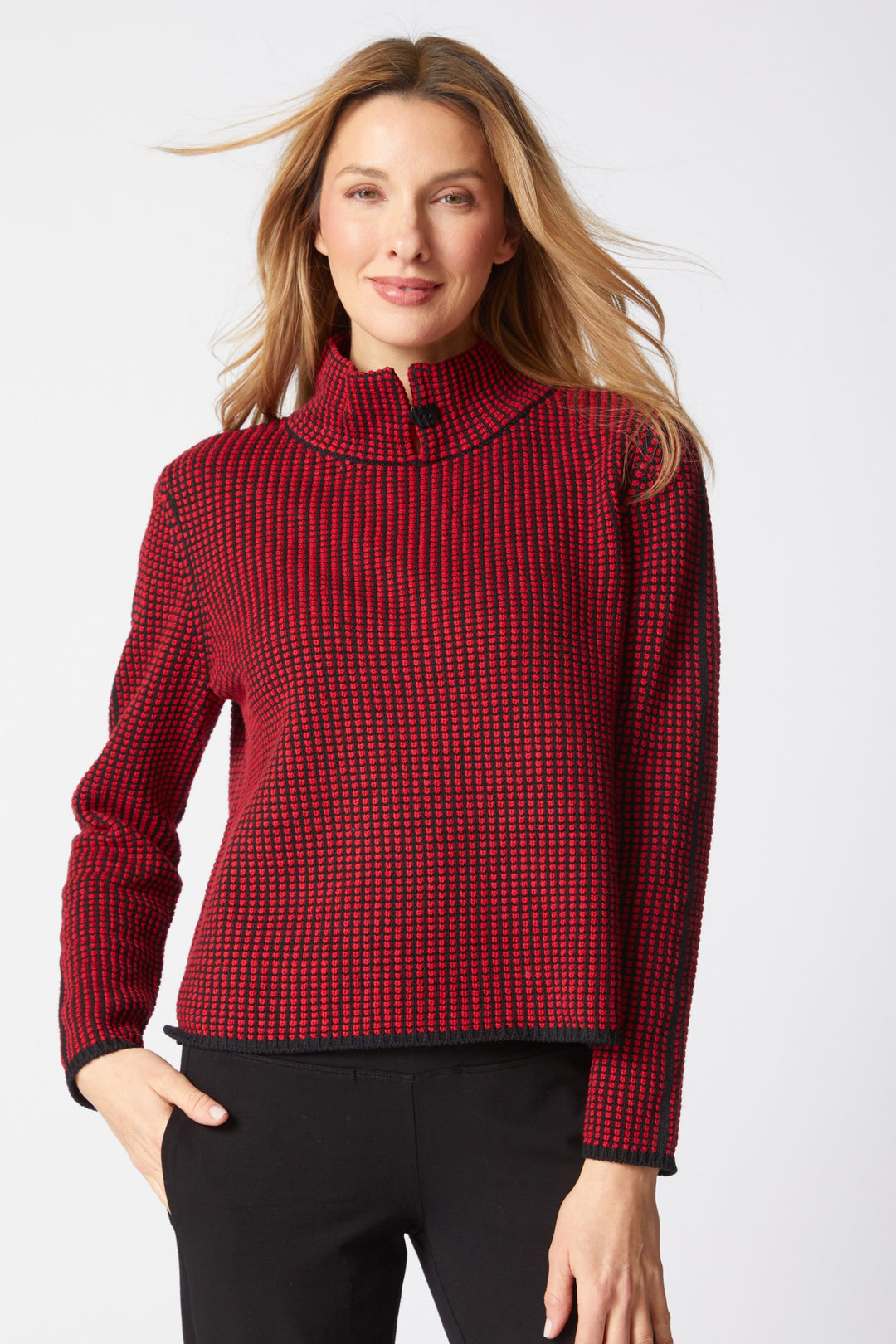 Night and Day Ruby Button Collar Pullover