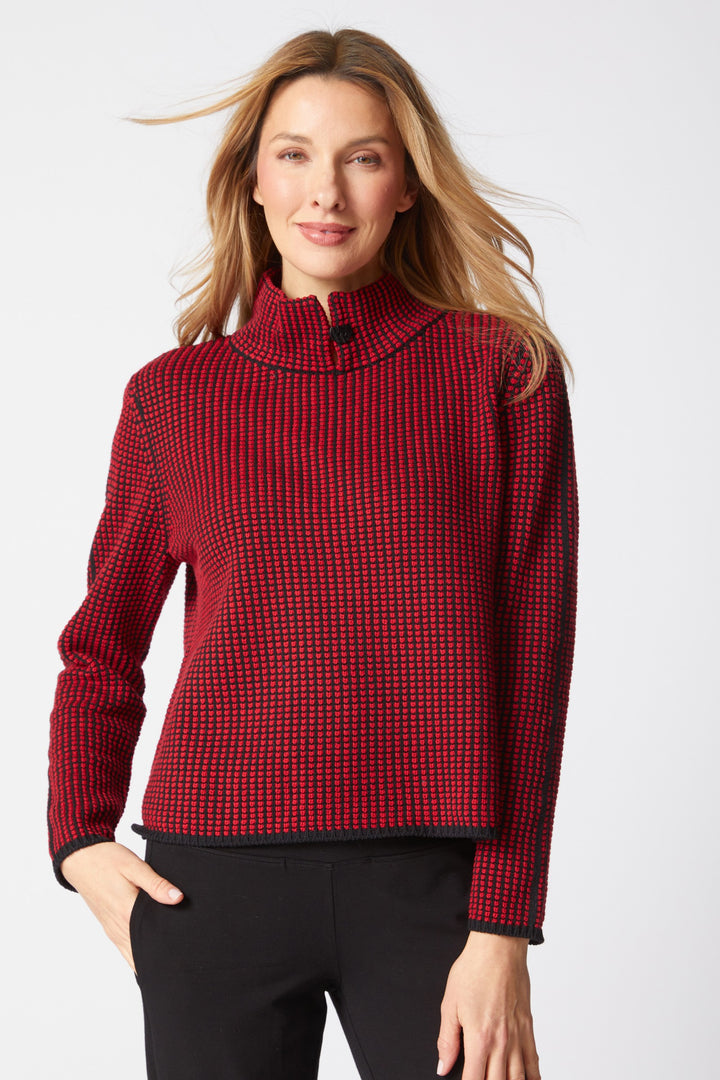 Night and Day Ruby Button Collar Pullover