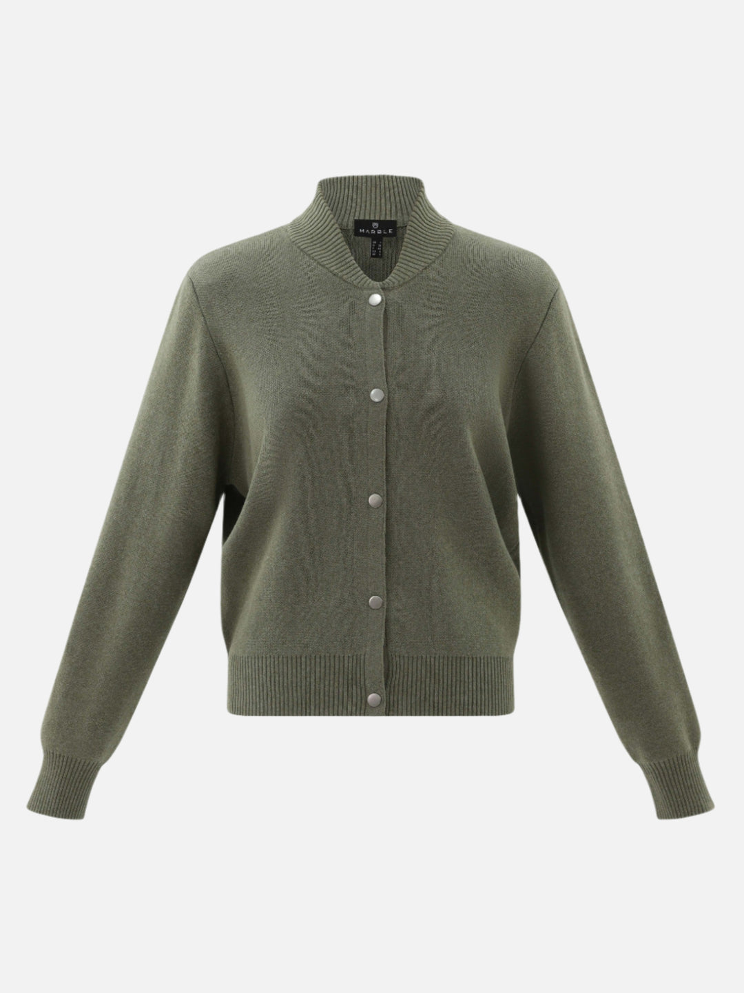 Olive Snap Front Bomber Cardigan