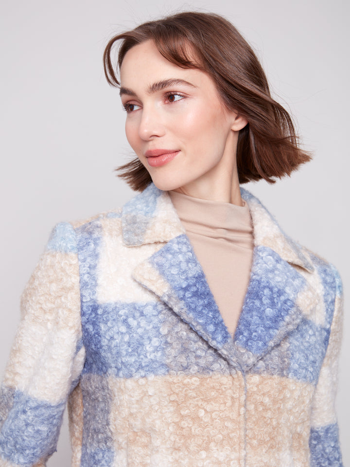 Oxford Plaid Boucle Knit Short Jacket