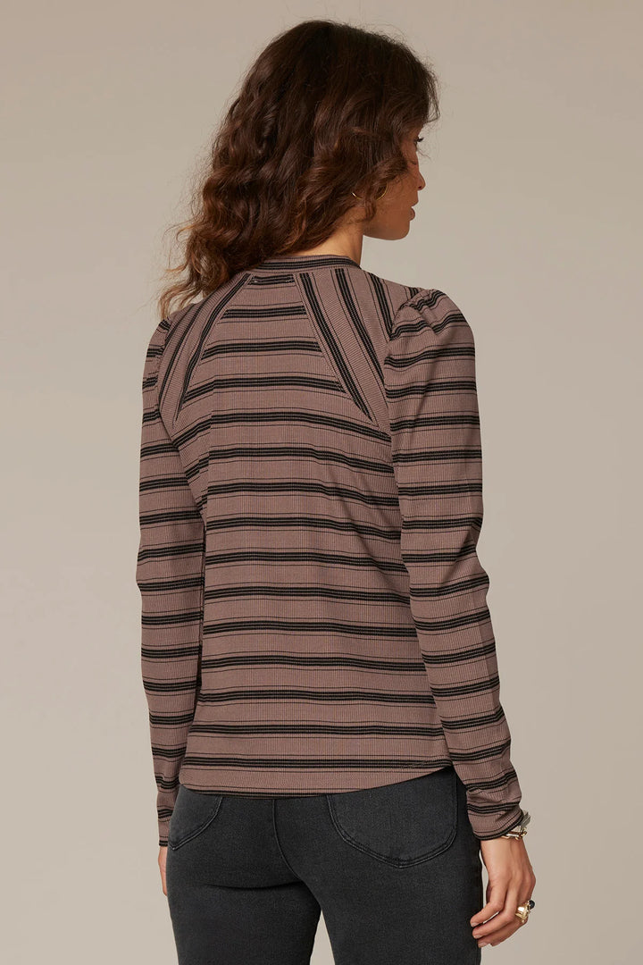 Oyster & Black Striped Top