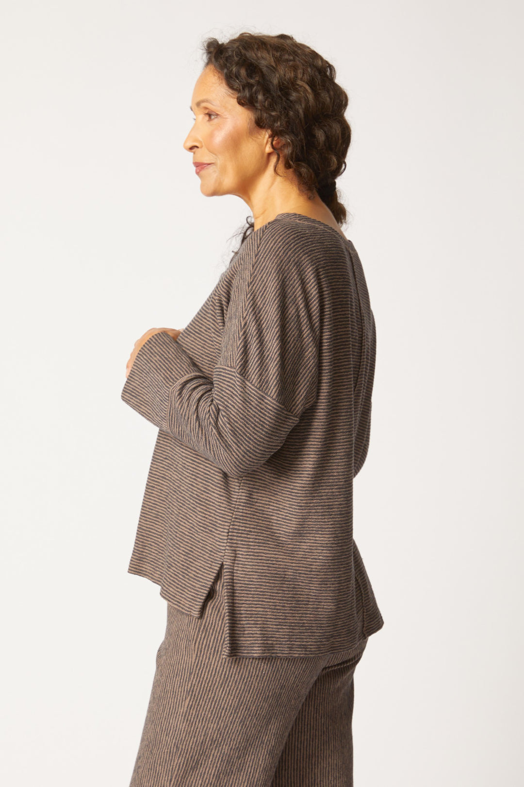 Pasadena Stripe Truffle Canyon Pullover