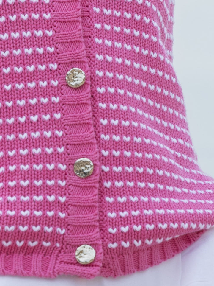 Pink Heart Fleck Cardigan