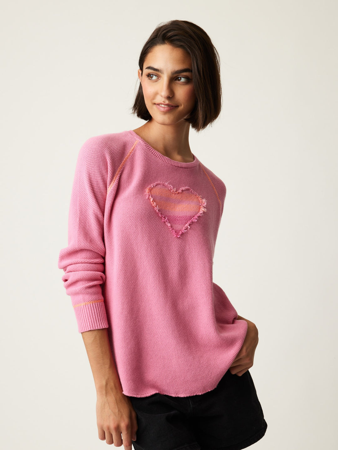 Pink and Agave Follow Your Heart Sweater