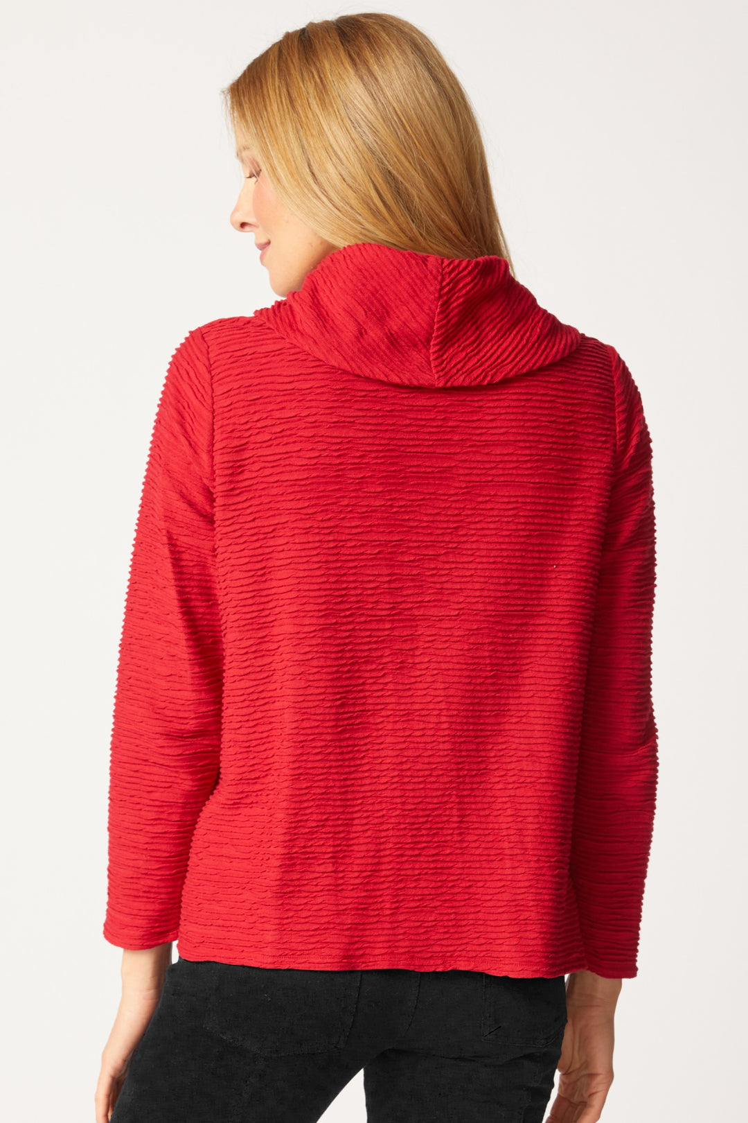 Ripple Effect Ruby Cowl Neck Pocket Top