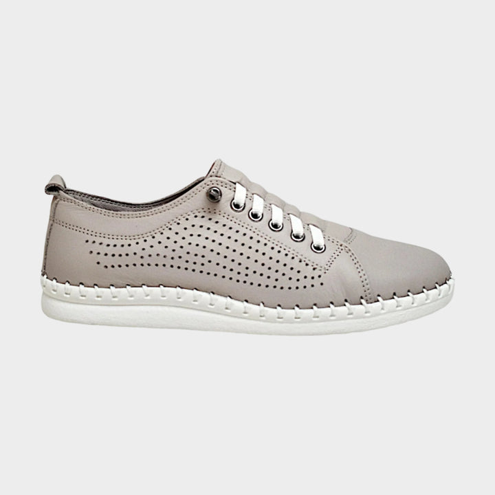 Silver Grey Leora Leather Sneaker