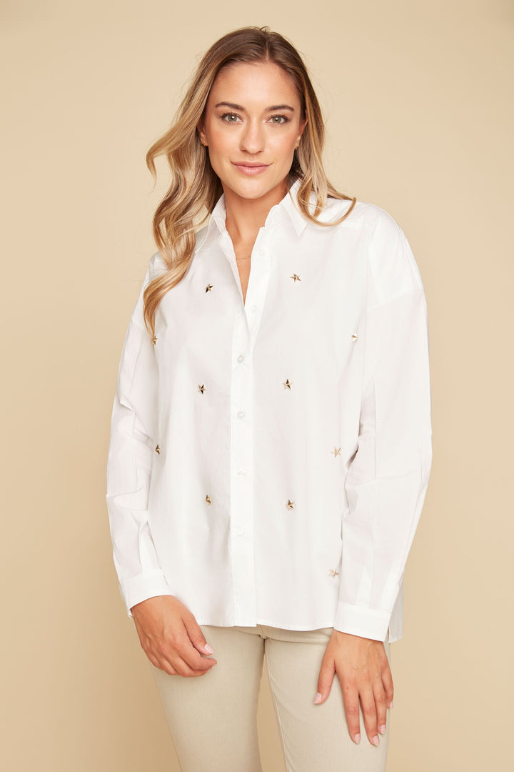 Star Studded White Shirt