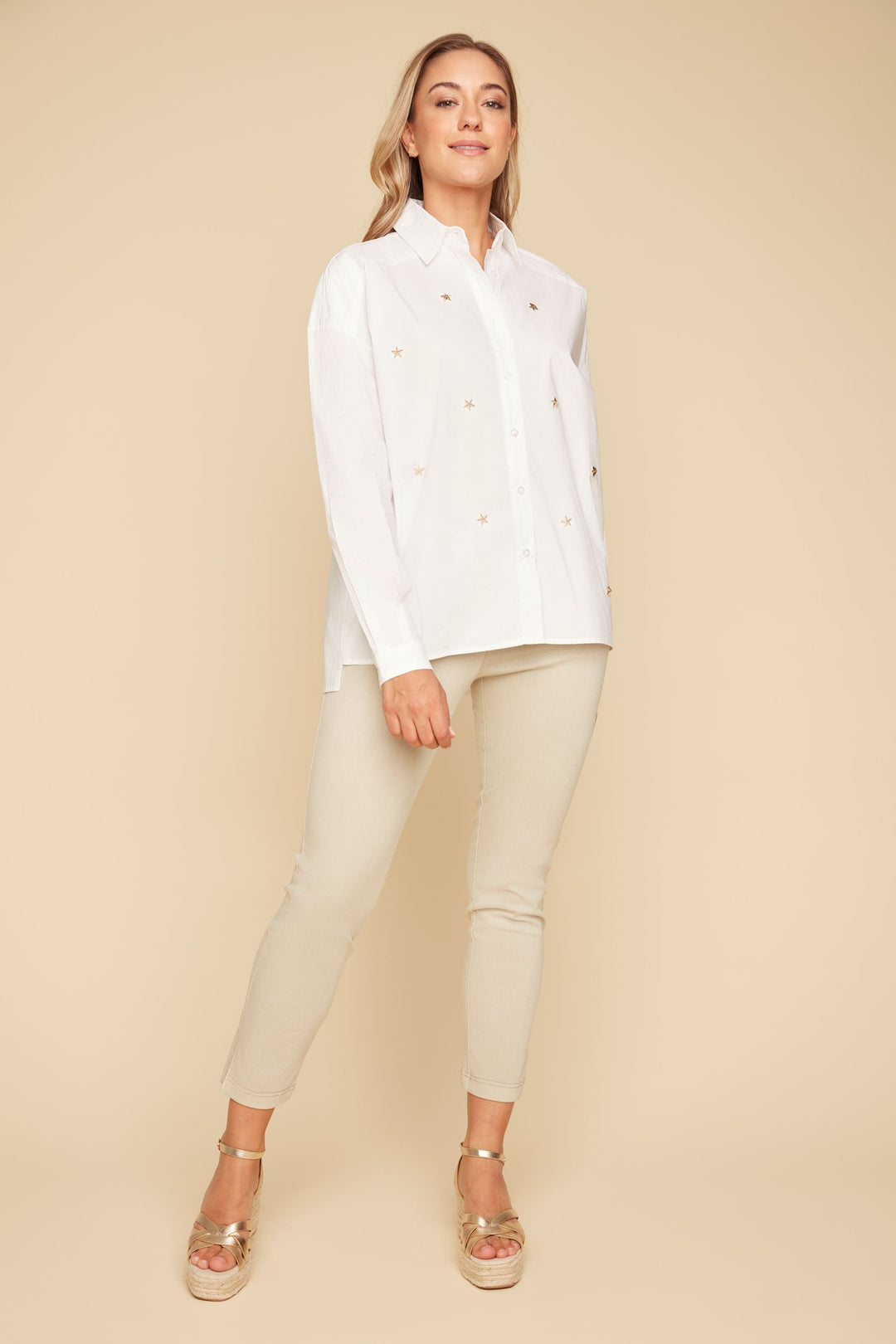 Star Studded White Shirt