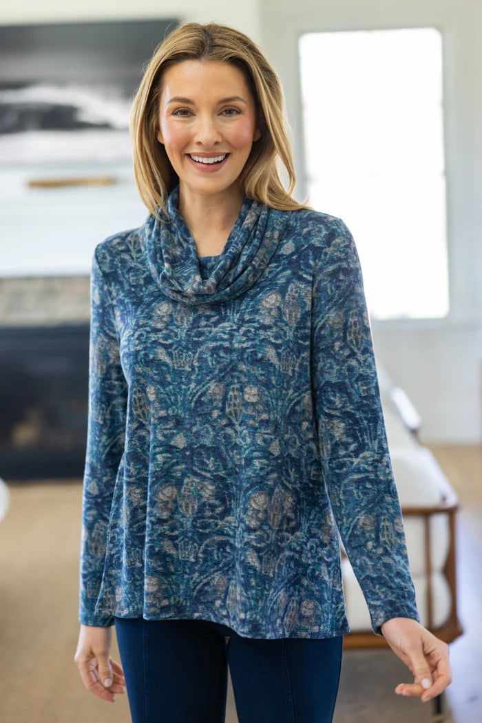 Super Soft Ink Tapestry Cozy Cowl Top
